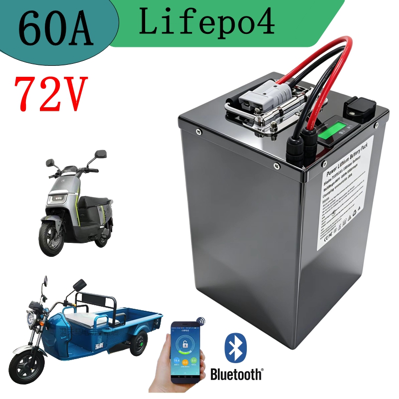 72V 60Ah Lifepo4 Battery Pack - 72V 60Ah リチウムリン酸鉄バッテリーパック。深放電が可能で、5000W、14000Wの出力に対応。BMS（バッテリーマネジメントシステム）内蔵。モーターや電気自動車用。